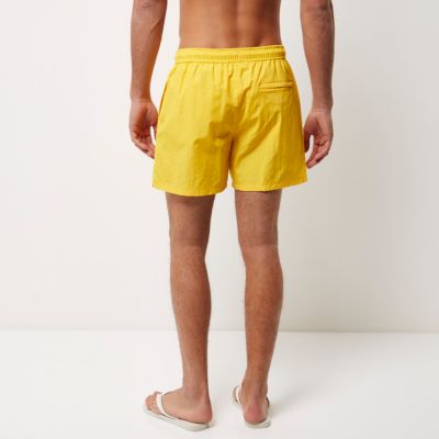 Yellow pocket swim shorts